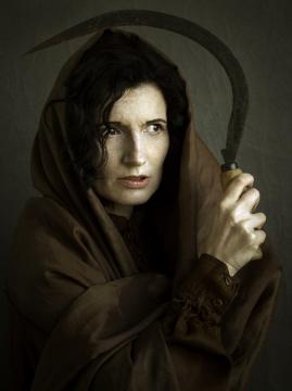 Woman and sickle