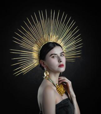 Lady in gold color