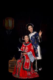 Two ladies chatting about books