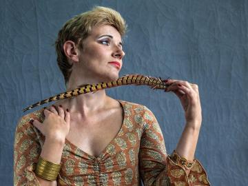 Woman and feather