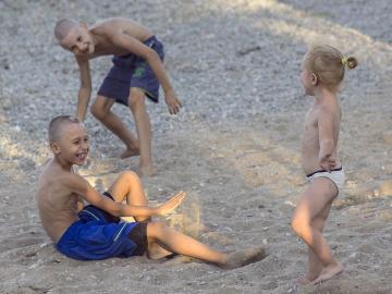 Children on beach-2