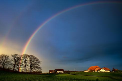 Rainbow over the farm