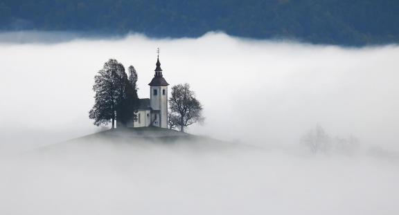 Church and Autumn Mists 2