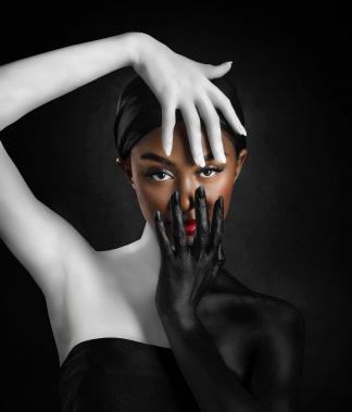 Three different colors woman