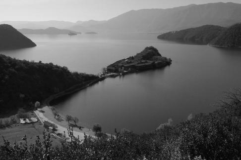 Mountains surround water 3