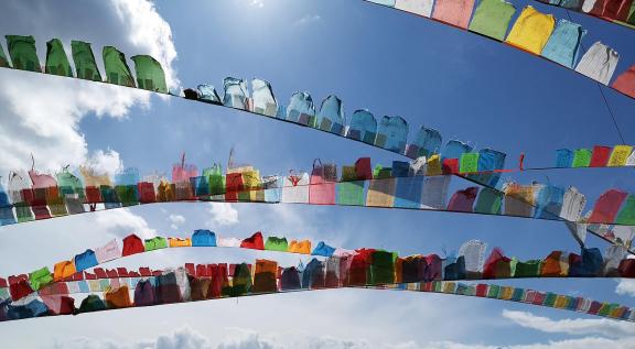 Flying prayer flags 1