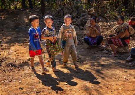 Three boys walking
