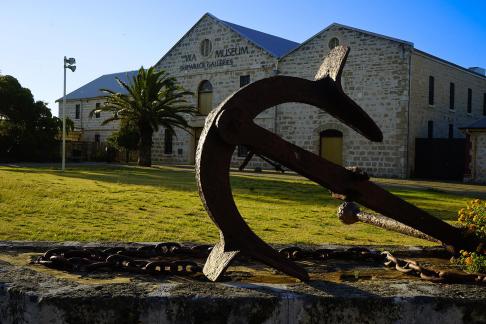 A century old iron anchor