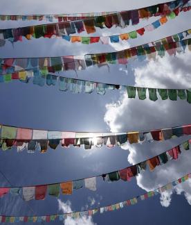 Colorful flags fluttering 6