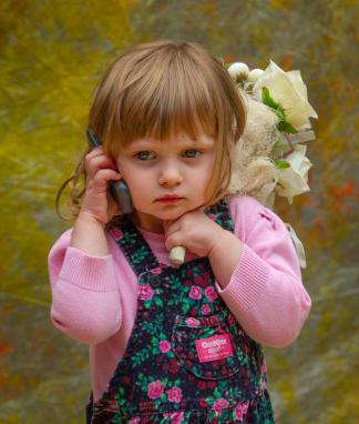 Little girl looking