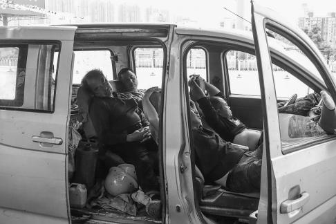 Workers take lunch break