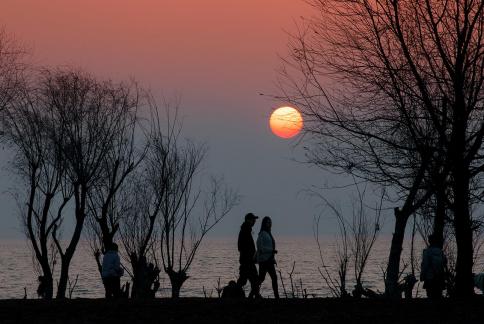 Sunset Lakeside Walk
