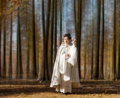 Hanfu woman in the forest