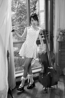 The girl playing the cello