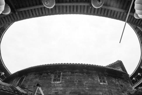 Looking towards the sky from afar