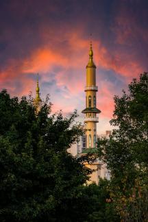 Mosque in the sunset