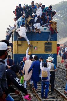 Boarding a train 5