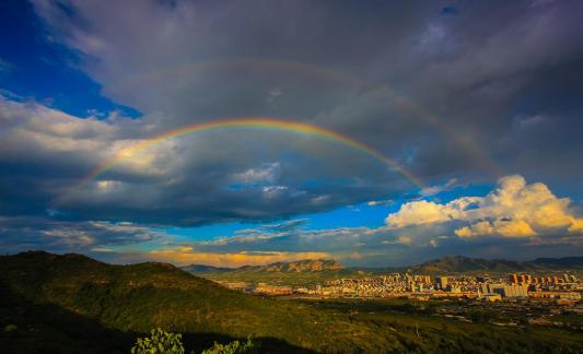 Rainbow Shining Mountain City