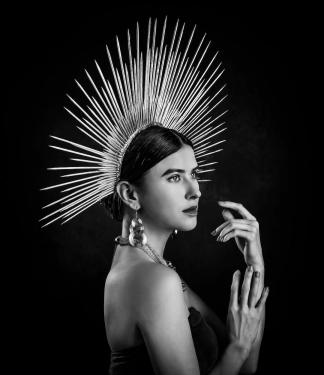 Lady with gold color