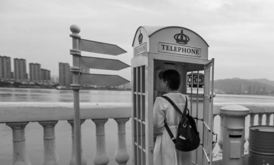 Pink telephone booth