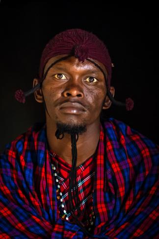 Postrait of a Maasai warrior 