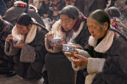 three tibetan women