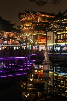 Yuyuan market at night