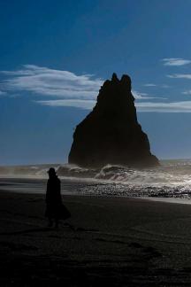 Black sand beach