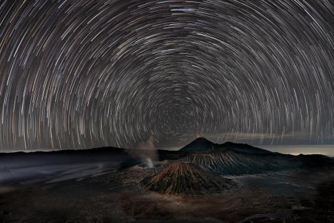 Startrail at Mt Bromo