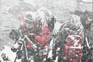 In a snowy day